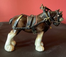 Miniature Ceramic Shire Horse With Tack 