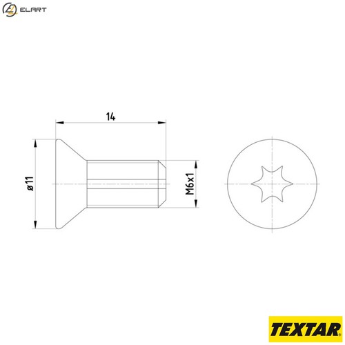 Bolt brake disc - tpm0012, for