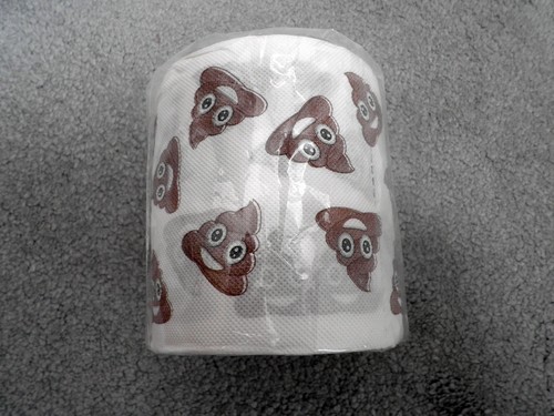 Poo emoji novelty toilet - poo, roll