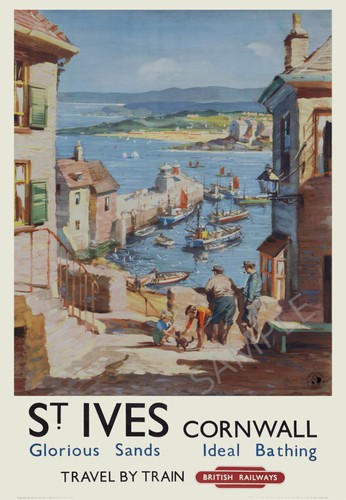 Vintage railway poster ives - vintage, st