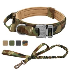 Military Dog Tactical Collar and Lead set Strong Safety Buckle Training Collar
