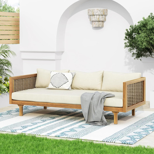 Stylish acacia wood seater - wood, 3-seater