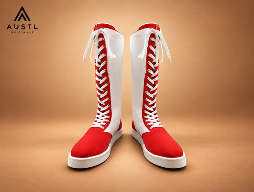Austl red white - white, knee