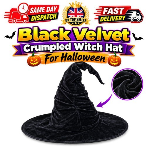 Halloween crumpled witch hat - halloween,