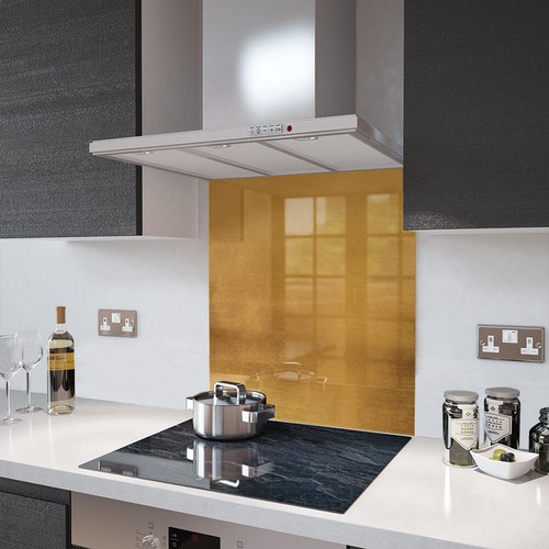 Glass splashbacks antique gold - splashbacks,
