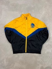Men's Vintage NBA Golden State Warriors Windbreaker Jacket Yellow/Blue Size  L