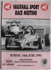 THRUXTON 16 Jun 1991 Vauxhall Sport Race Meeting A4 Official Programme