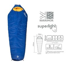 Karrimor Unisex Superlight 3 Sleeping Bag Spring/Summer Bags Lightweight