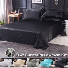 Silk satin flat sheet full - satin,