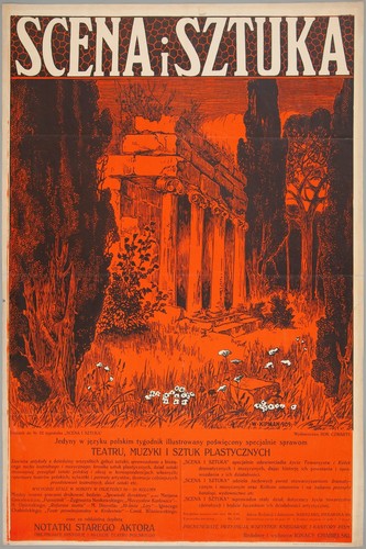 Scena sztuka vintage poster - scena, i