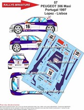 DECALS 1/43 REF 0057 PEUGEOT