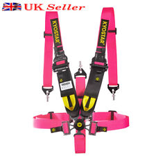 KYOSTAR Universal 5Point Camlock Quick Release Race SeatBelt Safety Harness Pink