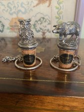 Pewter Pig and Owl Bottle Stoppers by Six Trees of London