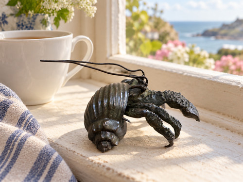 Bronze hermit crab signed - bronze,