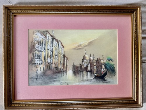 Venice pastel artwork signed - pastel,