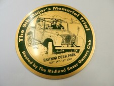 THE 9TH MAJORS MEMORIAL TRIAL PLAQUE ROVER OWNERS CLUB 2007 REF F/CAB