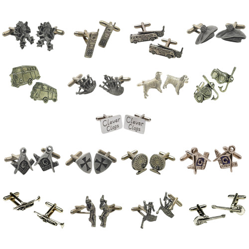 English pewter cufflinks - english,