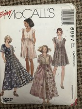 McCall’s Easy Sewing Pattern 6997 Dress Jumpsuit Size 22 24 26 Vtg 1994 Uncut