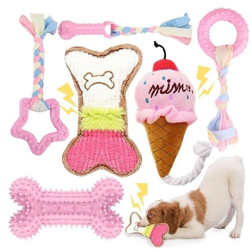 6pcs pink assorted dog puppy - assorted,
