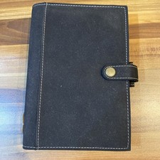 Filofax Chino Organiser Planner . rare black colour suede effect new