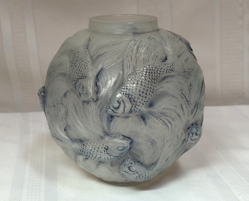 Lalique formose vase blue - lalique,,