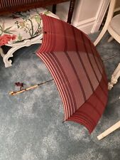 Vintage Summer Umbrella Parasol silk With Double Whangee Curved Bamboo Silk