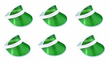 6 x NEON GREEN VISORS Pub Golf