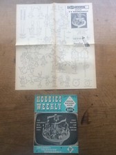 1956 Hobbies Weekly Magazine Fold out Plan Design to make Children’s Roundabout