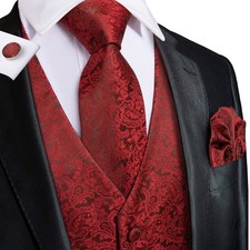 Mens Waistcoat Paisley Floral