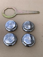 MGB MIDGET SPRITE TRIUMPH WIRE WHEEL HUB NUTS & SPANNER, OCTAGONAL SPINNER 8 TPI