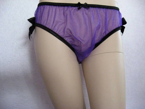 Black purple nylon knickers - purple,