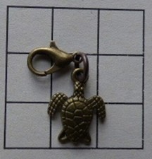 Vintage Tibetan Bronze Turtle Sea life, aquatic - Zip Bracelet Clip On Charm
