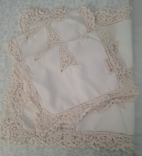 Maltese cross lace table - maltese,