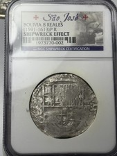 1591-1613 Bolivia 8 Reales Sao Jose Shipwreck Recovery NGC Certified