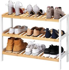 3 Tier Wooden Bamboo Shoe Rack