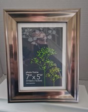 Metallic Look Wooden Photo Frame.  Unused  7"x5".