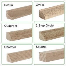 Solid Oak Floor Beading I  0.9m I Corner Edge Bead I 12mm, 15mm, 19mm, 22mm 