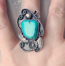 Navajo Turquoise Sterling Silver Ring Size M | Vintage Native American Jewelry