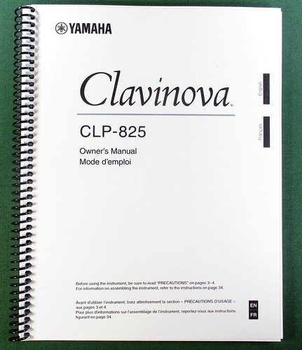 Yamaha clp 825 owner manual - clp-825, owner's