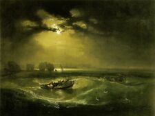 J M W TURNER CANVAS PICTURE PRINT WALL ART - Fishermen at Sea