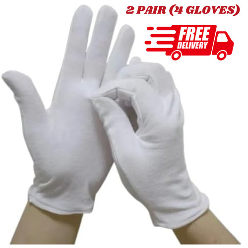 100 cotton white gloves - cotton,