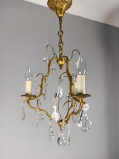 French Gilt Brass Crystal