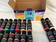 18 x INK LAB Metallic  Acrylic Paint, mixed Colours, 2 oz/60ml Bottles