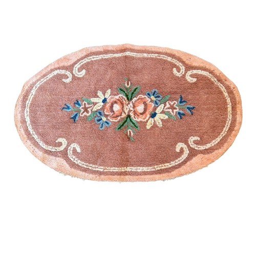 Vtg chenille rug shabby - chenille,