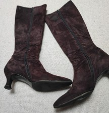 Pura Lopez Aubergine Suede