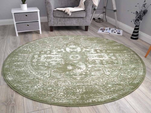 Green rugs circular small - green,
