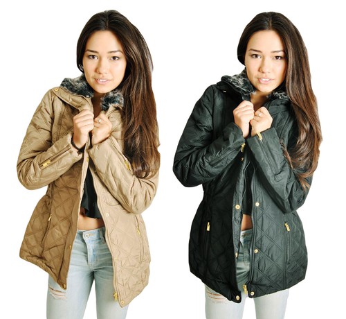 Womens quilted zip jacket - quilted,