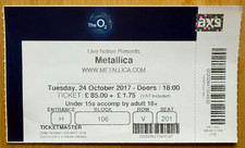 Metallica ticket 2017 - metallica, o2