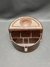 Art Deco Bakelite Roto-Tray Cigarette Humidor Dispenser Half Moon Shape Spins