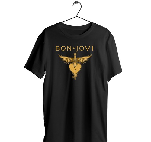 Bon jovi logo black shirt - jovi, i